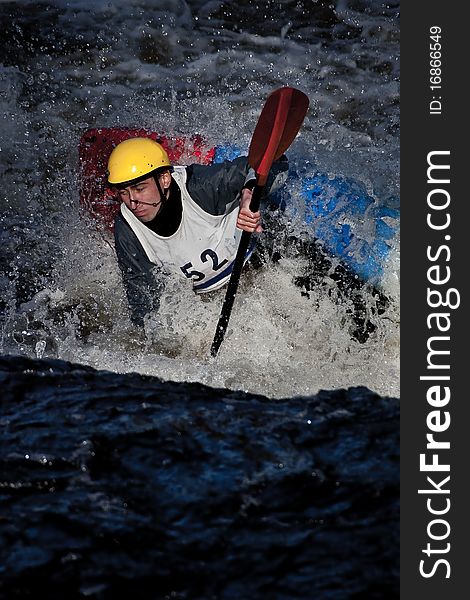 Competition of kayak whitewater freestyle, Russia, Akulovka