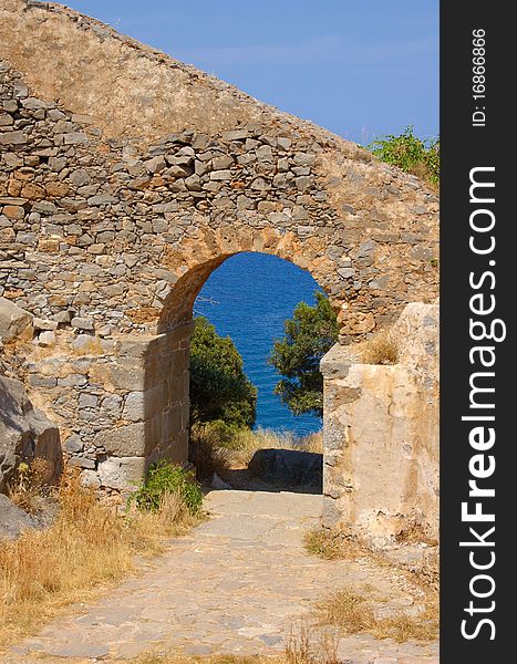 Spinalonga on the island of Crete, Greece. Spinalonga on the island of Crete, Greece