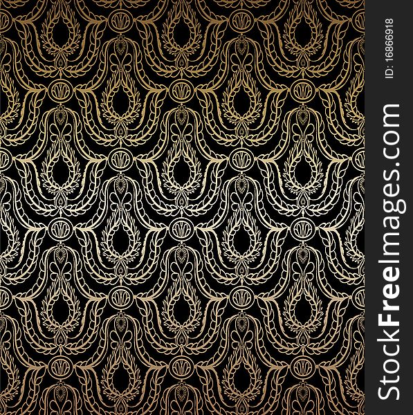 Vector beauty decorative seamless floral ornament