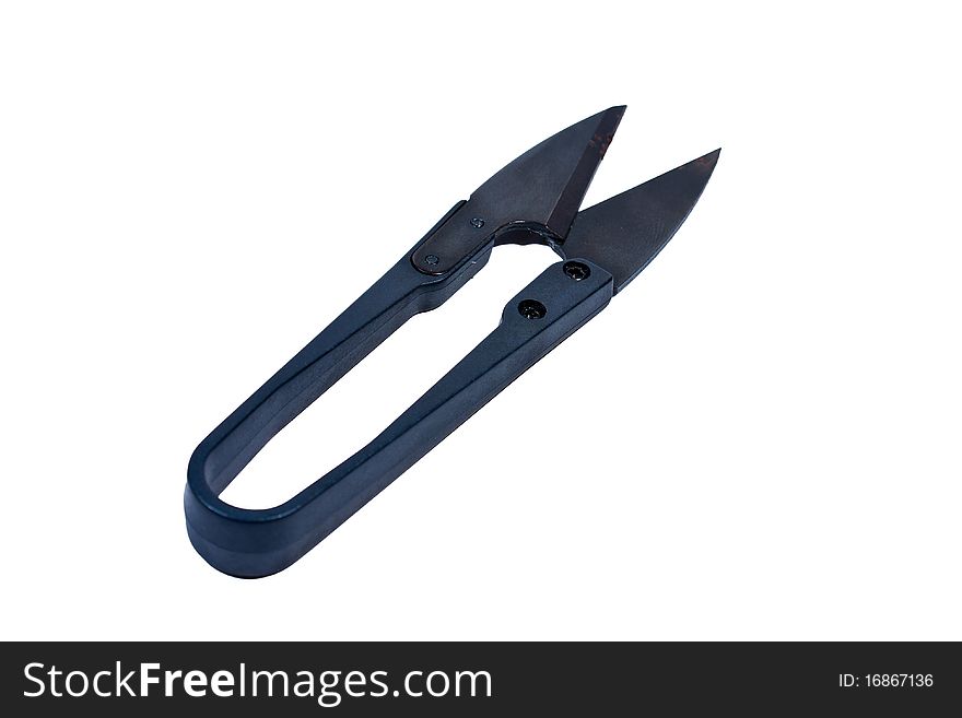 Scissors for cutting paper on a white background. Scissors for cutting paper on a white background.