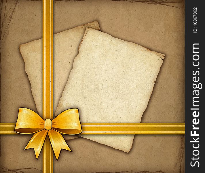 Gift card with gold bow