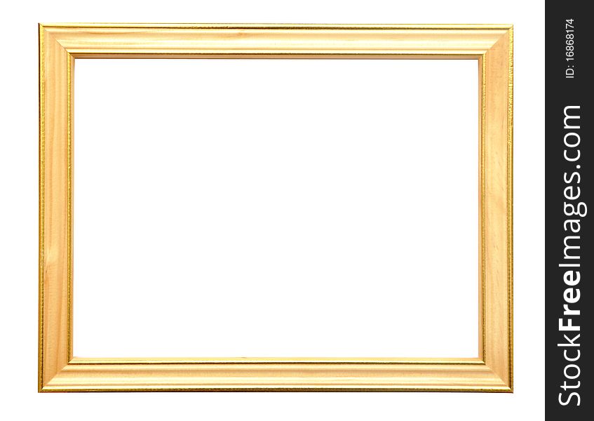 Photo of wood frame for a picture, isolated on white