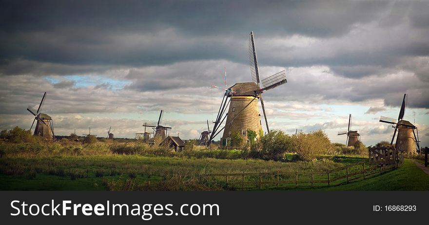 Windmill in Kinderdijk, a fabulous place in the Netherlands