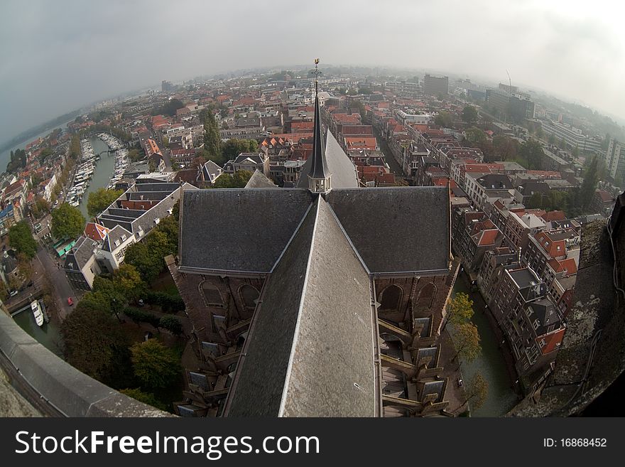 Top view of Dordrecht, is the most strary city in the Netherlands