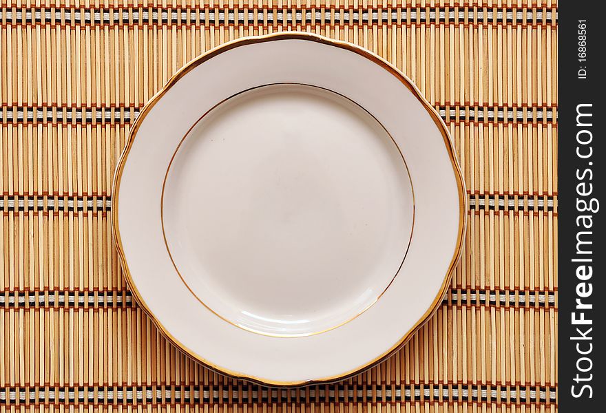Empty plate on table