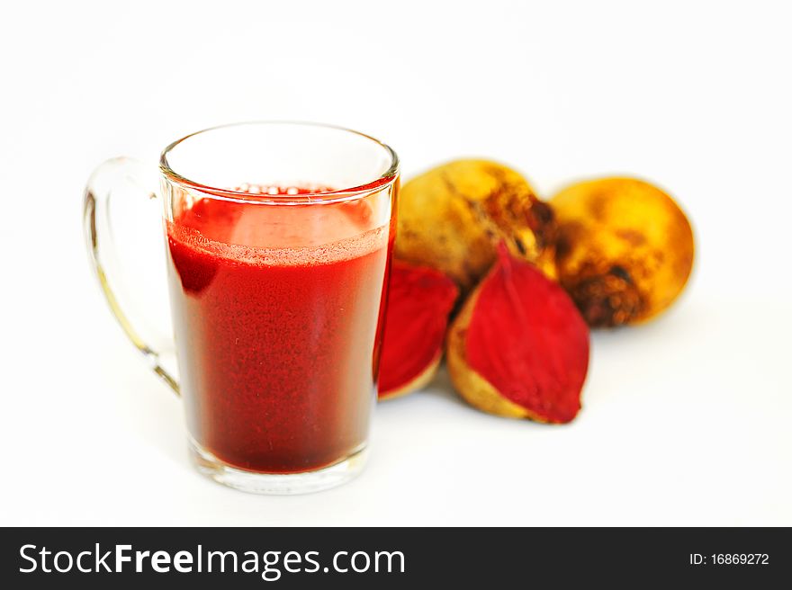 Healthy Cocktail from Beet isolated on white