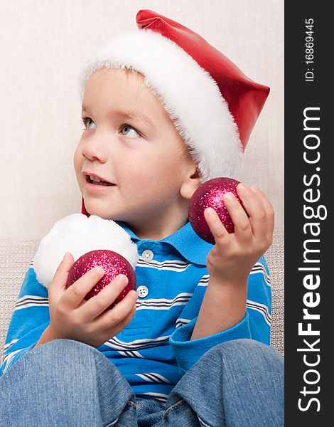 Boy In Red Christmas Hat