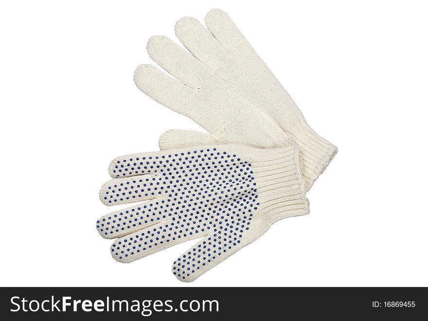 Pair of textile white gloves