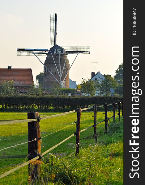 Traditional Dutch Old Windmill in Autumn Colors. Traditional Dutch Old Windmill in Autumn Colors