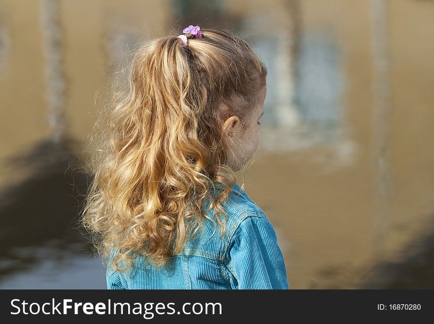 Little Girl Looking At River.