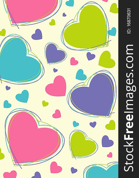 Illustration of isolated background with hearts. Illustration of isolated background with hearts