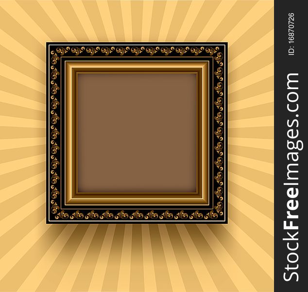 Retro frame on a striped background