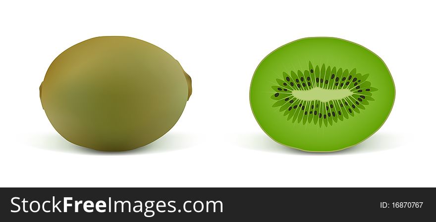 Kiwi on a white background