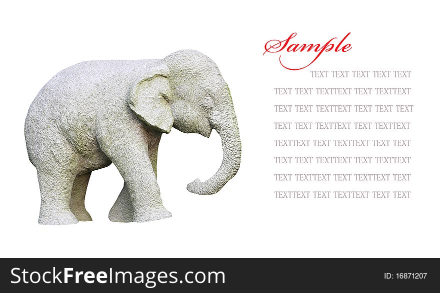 Elephant Statue Isolated On White
