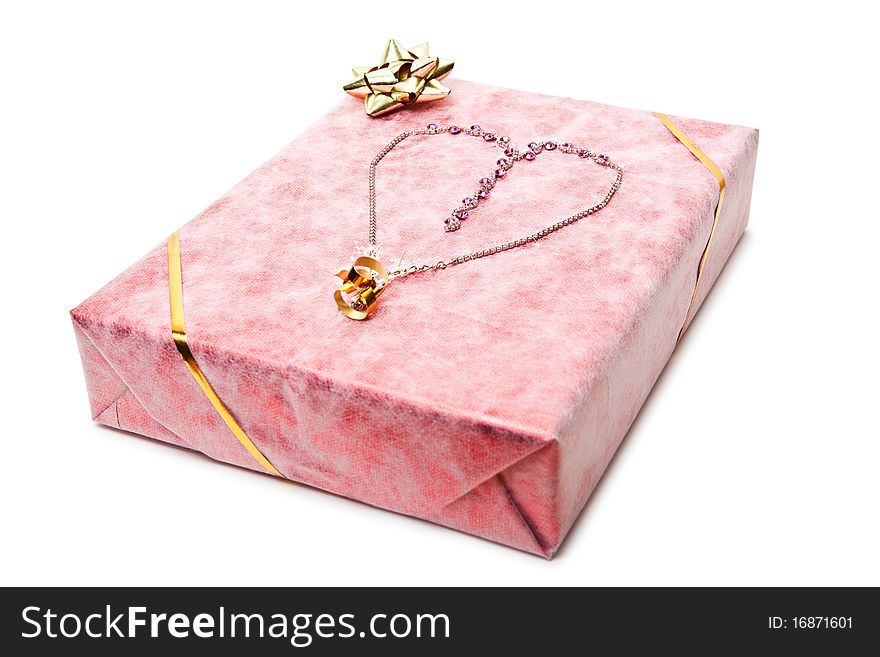 Gift box isolated on a white background. Gift box isolated on a white background