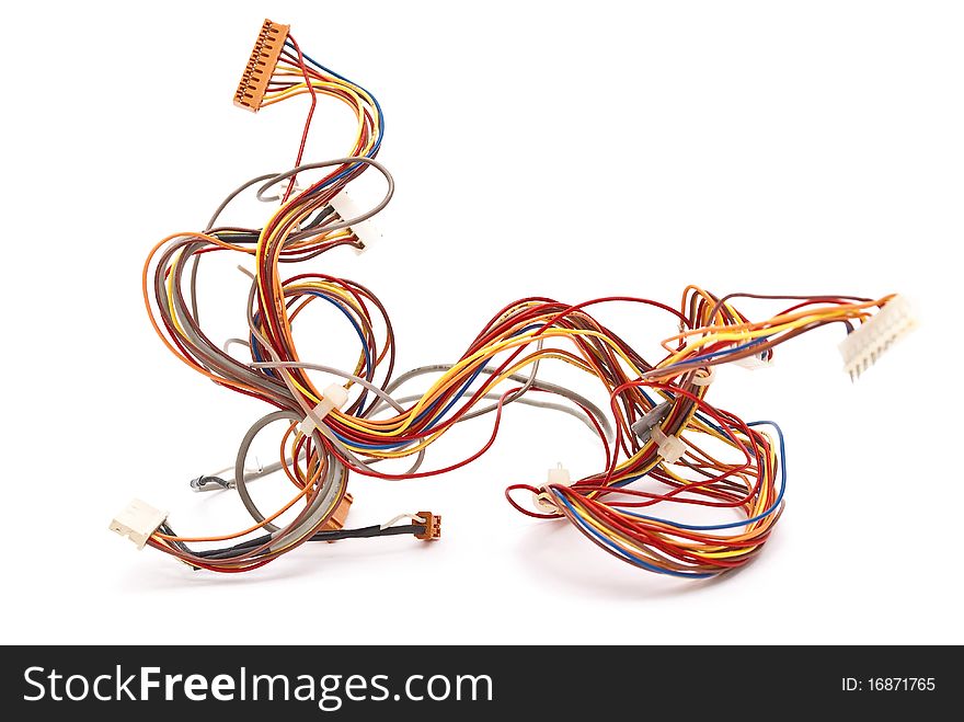Colorful wire on white background
