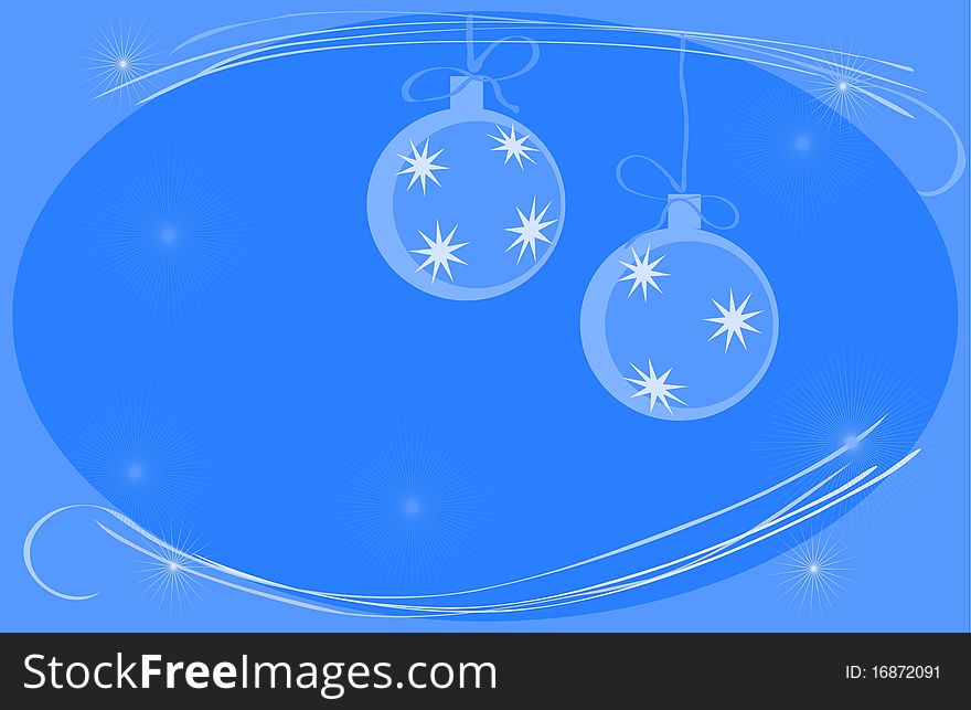 Composition of the Christmas decorations on a blue background