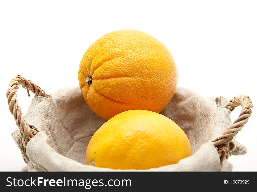 Refine oranges in the basket with material coating