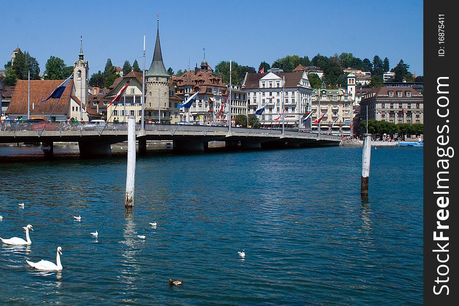 View of the lake at Lucerne in Switzerland. View of the lake at Lucerne in Switzerland