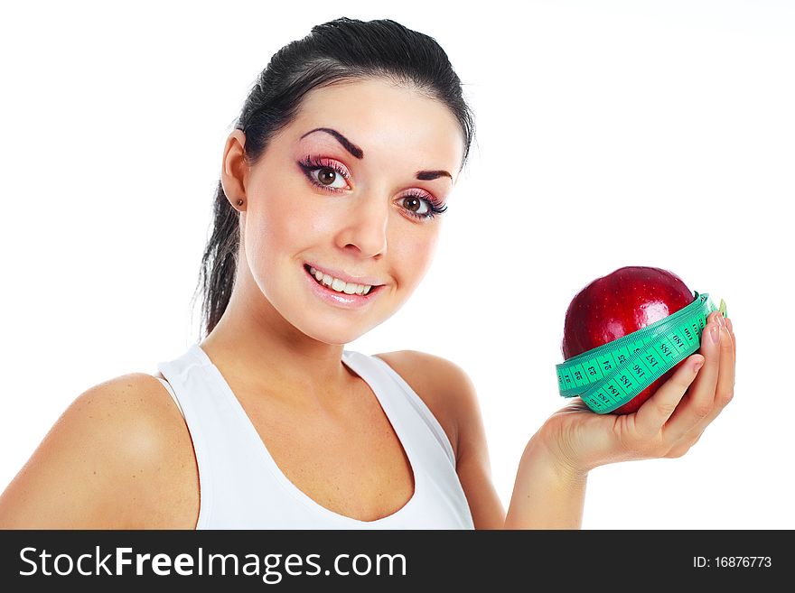 Girl With An Apple And Tape