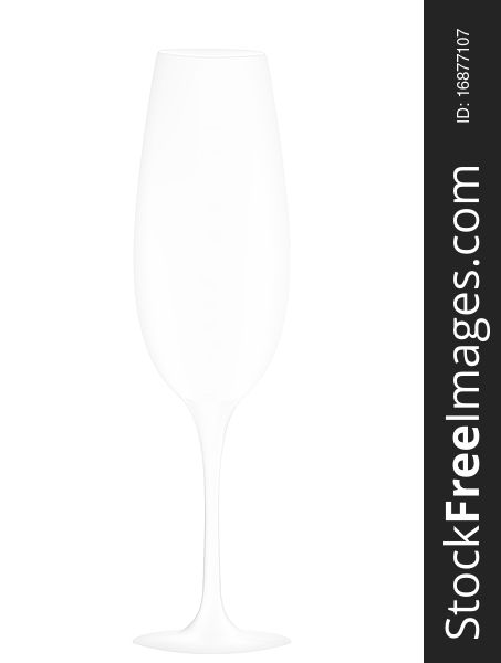 Illustration of the empty glass for champagne isolated over white background