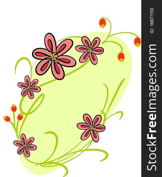 It is a decorative background with florets and leaves.
