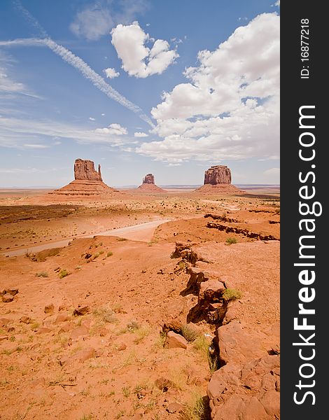 The famous buttes in Monument valley, US