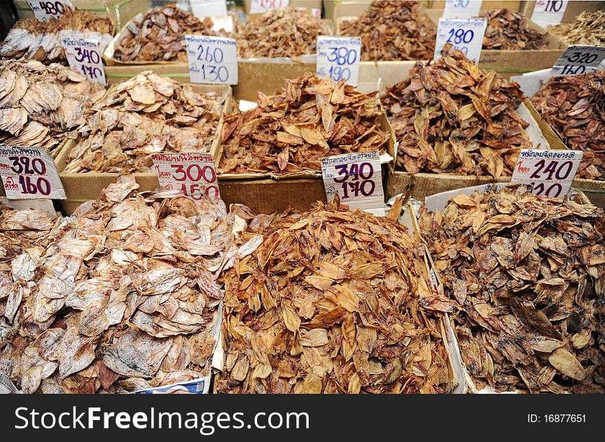 Dried fish store. Asia, Thailand