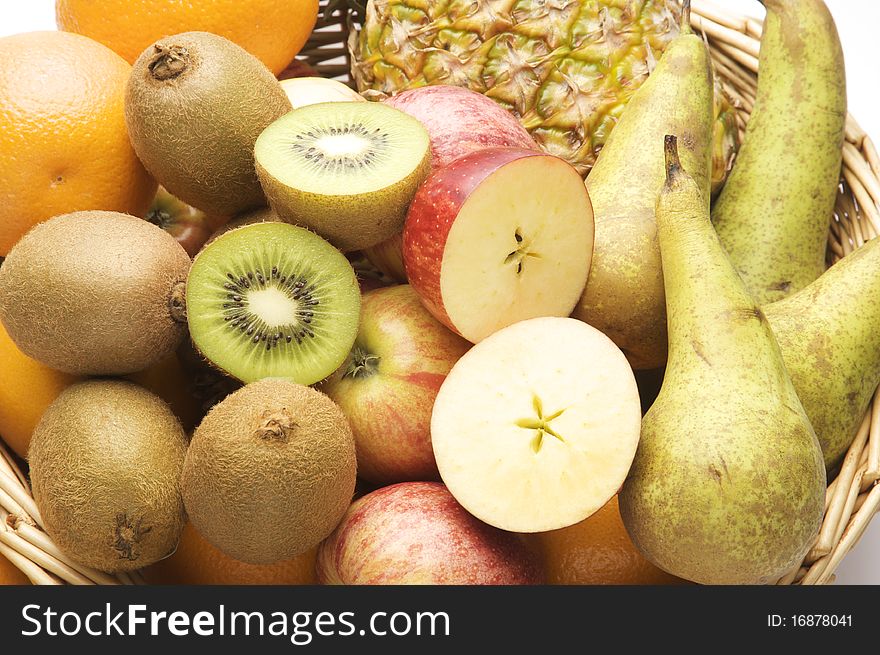 Big Basket of Fruit with apples, oranges and pears. Big Basket of Fruit with apples, oranges and pears