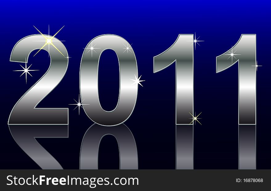 Illustration of a Happy New Year 2011 Background