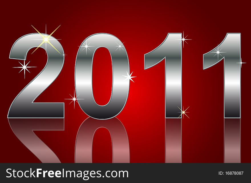 Illustration of a Happy New Year 2011 Background