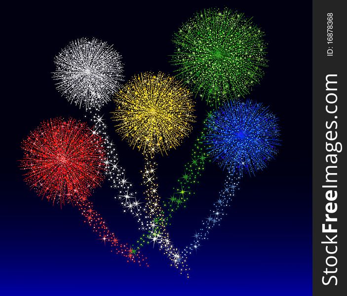 Illustration of a colorful Fireworks