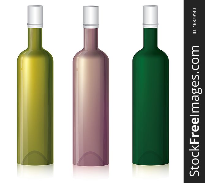 Set of three multicolored bottle samples (with gradient mash)