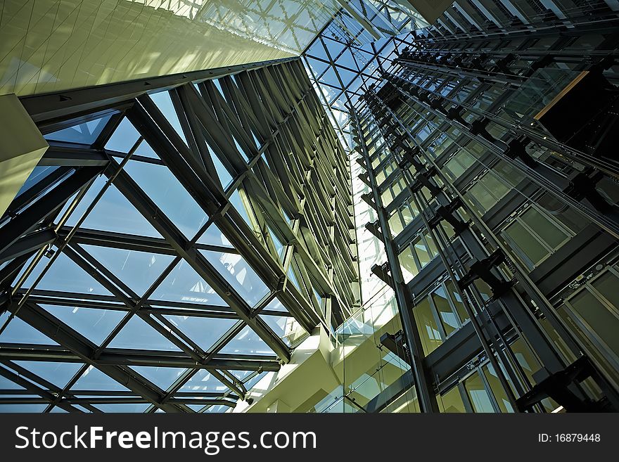 Modern architectural structure in business style. Photo.