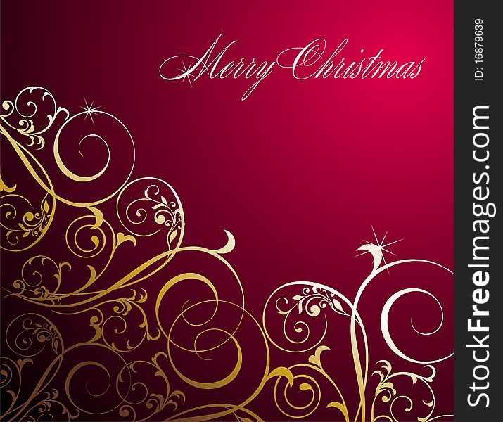 Christmas Floral Red Background