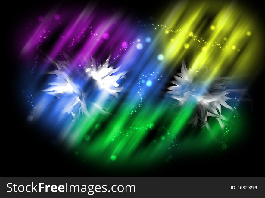 Colorful background with 2 fuzzy stars. Colorful background with 2 fuzzy stars