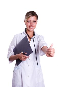 Friendly Nurse Holding Chart Royalty Free Stock Photo Friendly Nurse Holding Chart Royalty Free Stock Photo