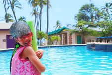 Little Girl And Pool Royalty Free Stock Photos