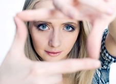Girl Posing Her Hands Like A Photo Frame Royalty Free Stock Images Girl Posing Her Hands Like A Photo Frame Royalty Free Stock Images