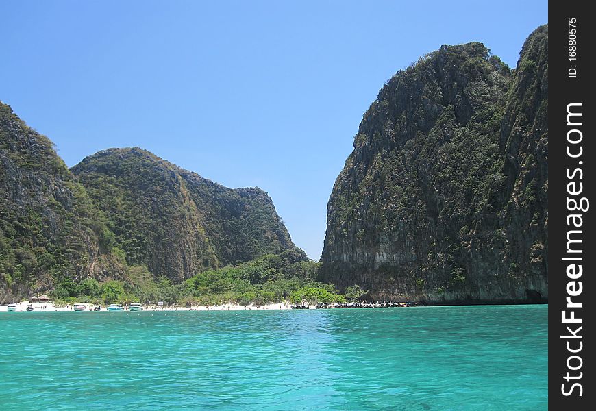 This is the beach where The Beach was filmed. This is the beach where The Beach was filmed.