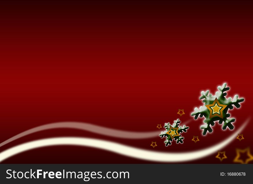 Snowflake xmas Illustration green red background