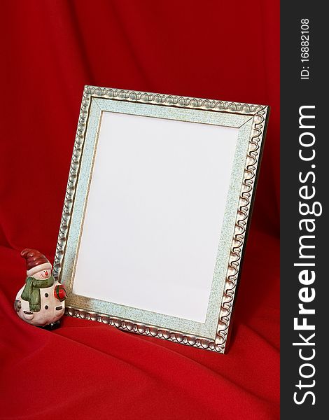 Metalic frame on red, place for your text