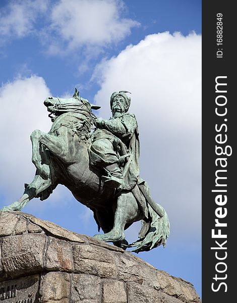 A statue of a Cossack Bogdan Chmelnitsky in Kiev. Ukraine.