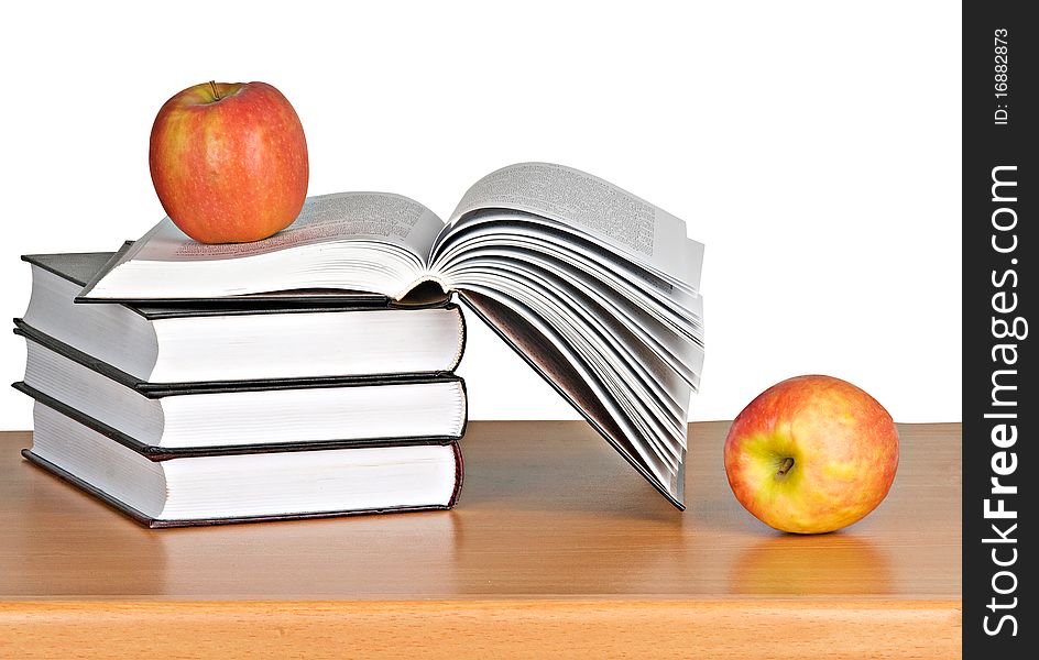Red Apple On Book
