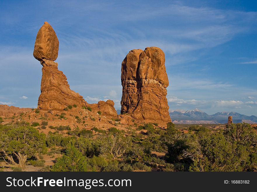 Balanced Rock in Arches national Park in Utah. Balanced Rock in Arches national Park in Utah