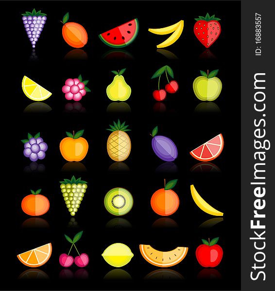 Energy fruits. Vector collection for your design,  illustration