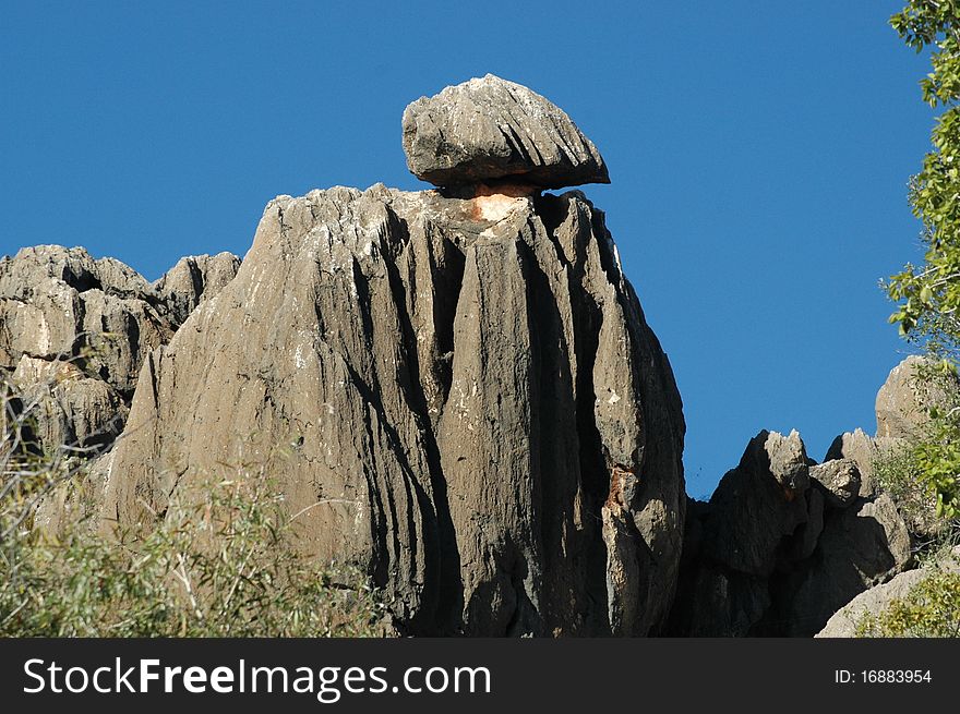 Cliff and rock balanced on top Australia Outback. Cliff and rock balanced on top Australia Outback