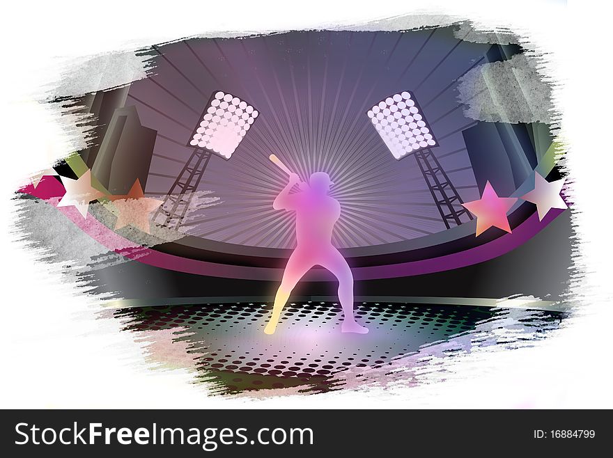 Baseball grunge background with player silhouette. Baseball grunge background with player silhouette.
