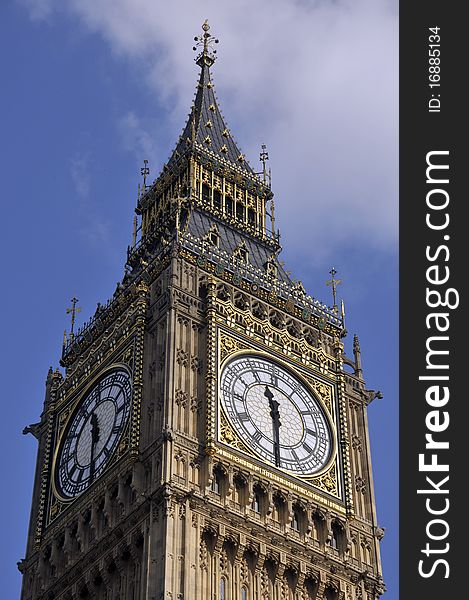 Big Ben above the Palace of Westminster, London. Big Ben above the Palace of Westminster, London