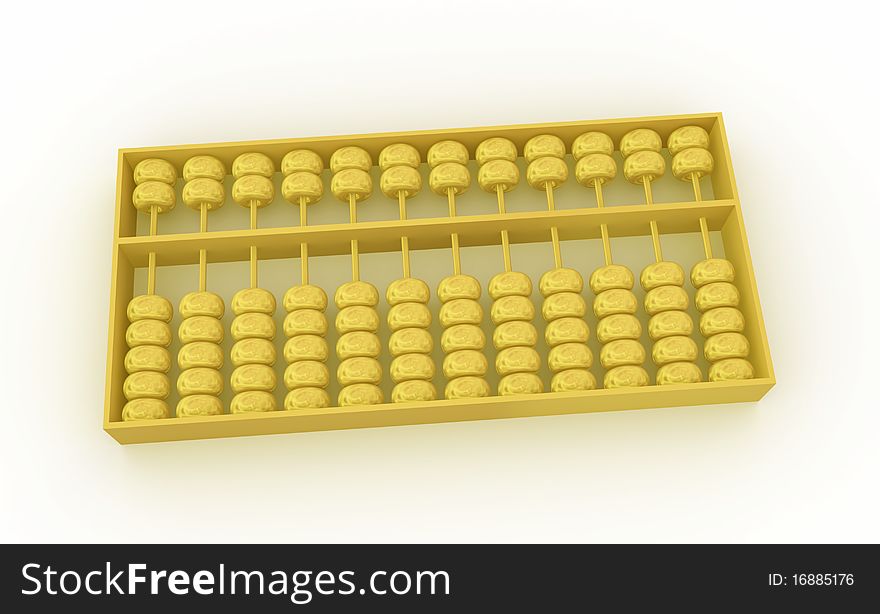 A complete flawless golden abacus. A complete flawless golden abacus